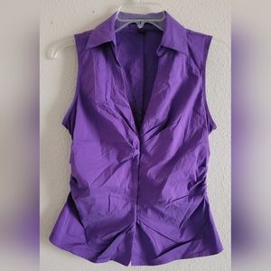 Express Sz Small Collared Sleeveless Button Up Blouse
